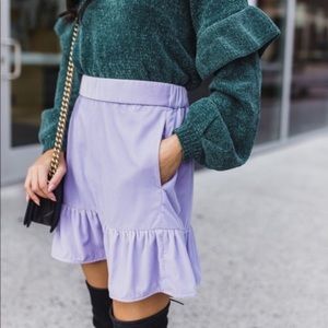 J. Crew lilac velvet skirt